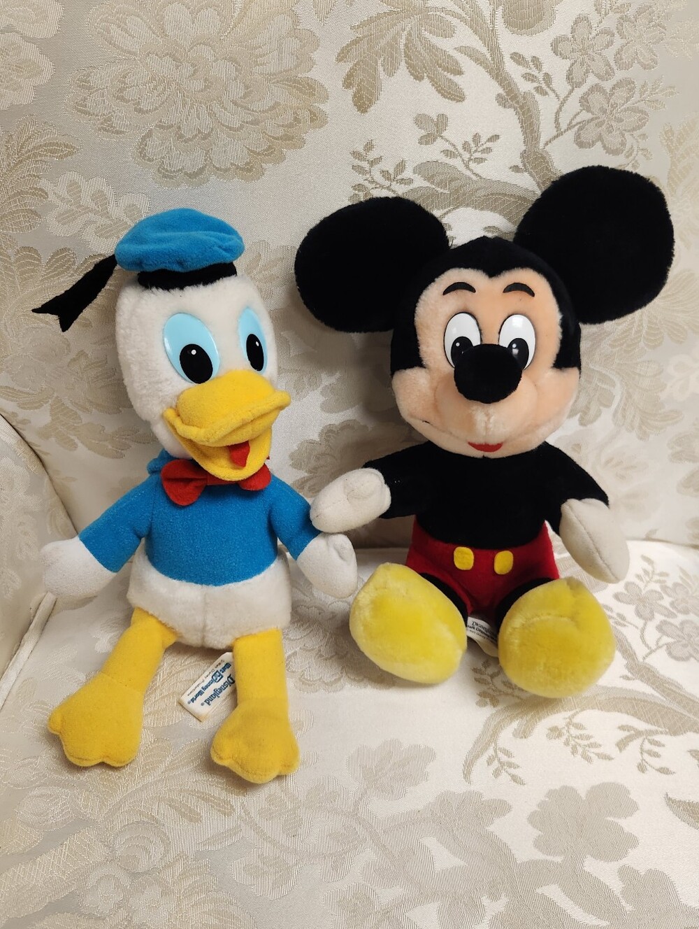 Vintage Mickey Mouse & Donald DUCK Plush Disneyland Walt Disney World Toys